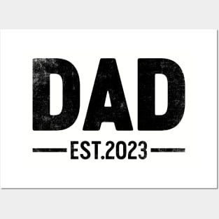 Dad Est 2023 (Black) Funny Father's Day Posters and Art